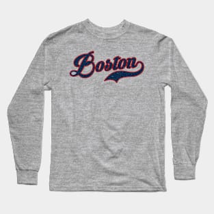 Boston Baseball distressed Long Sleeve T-Shirt